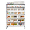 VEVOR 7-Tier Rolling Bin Storage Rack, 26 Organizer Bins, Bin Rack Storage Steel Wire Shelving System with Wheels, Mobile Tool Organizer for Garage, Warehouse, Office, Restaurant, Classroom, Kitchen