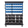 VEVOR 7-Tier Double-Sided Rolling Bin Storage Rack, 94 Plastic Bins, Dual-Sided Parts Organizer with Wheels, Mobile Tool Organizer for Garage, Warehouse, Office, Restaurant, Classroom, Kitchen