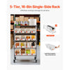 VEVOR 5-Tier Rolling Bin Storage Rack, 16 Organizer Bins, Bin Rack Storage Steel Wire Shelving System with Wheels, Mobile Tool Organizer for Garage, Warehouse, Office, Restaurant, Classroom, Kitchen