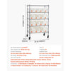 VEVOR 5-Tier Rolling Bin Storage Rack, 16 Organizer Bins, Bin Rack Storage Steel Wire Shelving System with Wheels, Mobile Tool Organizer for Garage, Warehouse, Office, Restaurant, Classroom, Kitchen