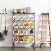 VEVOR 5-Tier Rolling Bin Storage Rack, 16 Organizer Bins, Bin Rack Storage Steel Wire Shelving System with Wheels, Mobile Tool Organizer for Garage, Warehouse, Office, Restaurant, Classroom, Kitchen