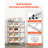 VEVOR 5-Tier Rolling Bin Storage Rack, 12 Organizer Bins, Bin Rack Storage Steel Wire Shelving System with Wheels, Mobile Tool Organizer for Garage, Warehouse, Office, Restaurant, Classroom, Kitchen