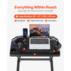 VEVOR Cycling Desk, Mobile Foldable Multi-Functional Bike Trainer & Treadmill Desk with Lockable Wheels, Non-Slip Multi-Slot Bike Trainer Fitness Desk with Handle Bar, Fit for Home Office Exercise