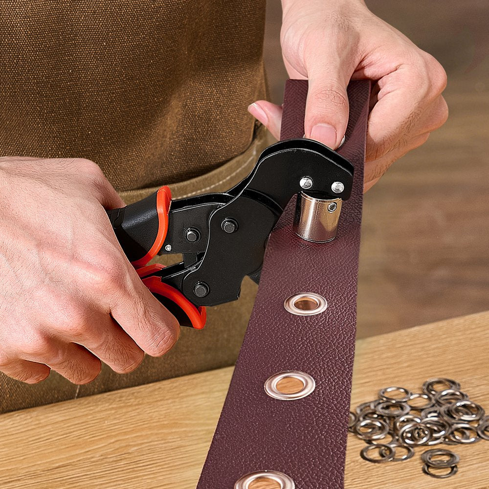 VEVOR Grommet Tool Kit 5/16" 3/8" 1/2" 900 PCS Grommets Eyelet Tool Kit, with Eyelets and Washers, Manual Grommet Press Pliers, Hole Punch Tools, Blocks, for Leather, Tarps, Shoes, Crafts, Fabric