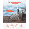 VEVOR Adirondack Ottoman, 21.5L x 18.9W x 14.8H Inch HDPE Plastic Folding Adirondack Ottoman, Weather-Resistant Foot Rest for Adirondack Chair, Widely Used for Outside Porch Pool Lawn Backyard, Gray