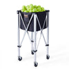 VEVOR Foldable Tennis Ball Hopper, Holds 180 Tennis Balls, Lightweight Aluminum Alloy Tennis Ball Basket Cart with Wheels, Removable Bag, Carry Bag, Portable Sports Teaching Cart for Tennis Player
