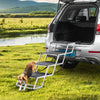 VEVOR Dog Stair for Cars, Wide 4-step Dog Car Steps, Folding Dog Car Ramp with Nonslip Surface, Portable Pet Steps Lightweight Aluminum for Car, SUV and Truck, Supports up to 250 lbs