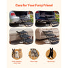 VEVOR Dog Stairs for Car, 4 Steps Extra Wide Foldable Dog Ramp for Large Dogs with Non-Slip Rug Surface, Portable Lightweight Pet Ladder for Car, SUV, Truck, High Beds, Sofas, Support up to 200 lbs