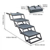 VEVOR Dog Stairs for Car, 4 Steps Extra Wide Foldable Dog Ramp for Large Dogs with Non-Slip Surface, Portable Lightweight Pet Stairs Ladder for Car, SUV, Truck, High Bed, Sofa, Support up to 400 lbs