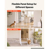 VEVOR Freestanding Dog Gate 24" Tall 4-Panel Foldable Metal Pet Gate White, For Stairs Doorways, Dual-Triangle Support, Sturdy Metal Construction, Freestanding or Wall Mount, Flexible Shapes, Easy Fit