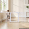 VEVOR Freestanding Dog Gate 24" Tall 4-Panel Foldable Metal Pet Gate White, For Stairs Doorways, Dual-Triangle Support, Sturdy Metal Construction, Freestanding or Wall Mount, Flexible Shapes, Easy Fit