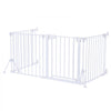 VEVOR Freestanding Dog Gate 24" Tall 4-Panel Foldable Metal Pet Gate White, For Stairs Doorways, Dual-Triangle Support, Sturdy Metal Construction, Freestanding or Wall Mount, Flexible Shapes, Easy Fit