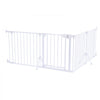 VEVOR Freestanding Dog Gate 24" Tall 4-Panel Foldable Metal Pet Gate White, For Stairs Doorways, Dual-Triangle Support, Sturdy Metal Construction, Freestanding or Wall Mount, Flexible Shapes, Easy Fit