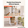 VEVOR Freestanding Dog Gate 30" Tall 4-Panel Foldable Metal Pet Gate White, For Stairs Doorways, Dual-Triangle Support, Sturdy Metal Construction, Freestanding or Wall Mount, Flexible Shapes, Easy Fit
