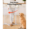 VEVOR Freestanding Dog Gate 30" Tall 4-Panel Foldable Metal Pet Gate White, For Stairs Doorways, Dual-Triangle Support, Sturdy Metal Construction, Freestanding or Wall Mount, Flexible Shapes, Easy Fit