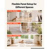 VEVOR Freestanding Dog Gate 30" Tall 6-Panel Foldable Metal Pet Gate White, For Stairs Doorways, Dual-Triangle Support, Sturdy Metal Construction, Freestanding or Wall Mount, Flexible Shapes, Easy Fit