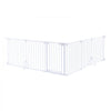 VEVOR Freestanding Dog Gate 30" Tall 6-Panel Foldable Metal Pet Gate White, For Stairs Doorways, Dual-Triangle Support, Sturdy Metal Construction, Freestanding or Wall Mount, Flexible Shapes, Easy Fit