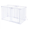 VEVOR Freestanding Dog Gate 30" Tall 6-Panel Foldable Metal Pet Gate White, For Stairs Doorways, Dual-Triangle Support, Sturdy Metal Construction, Freestanding or Wall Mount, Flexible Shapes, Easy Fit
