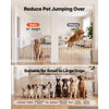 VEVOR Freestanding Dog Gate 32" Tall 6-Panel Foldable Metal Pet Gate White, For Stairs Doorways, Dual-Triangle Support, Sturdy Metal Construction, Freestanding or Wall Mount, Flexible Shapes, Easy Fit