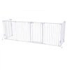 VEVOR Freestanding Dog Gate 32" Tall 6-Panel Foldable Metal Pet Gate White, For Stairs Doorways, Dual-Triangle Support, Sturdy Metal Construction, Freestanding or Wall Mount, Flexible Shapes, Easy Fit