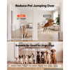 VEVOR Freestanding Dog Gate 32" Tall 4-Panel Foldable Metal Pet Gate White, For Stairs Doorways, Dual-Triangle Support, Sturdy Metal Construction, Freestanding or Wall Mount, Flexible Shapes, Easy Fit