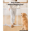 VEVOR Freestanding Dog Gate 32" Tall 4-Panel Foldable Metal Pet Gate White, For Stairs Doorways, Dual-Triangle Support, Sturdy Metal Construction, Freestanding or Wall Mount, Flexible Shapes, Easy Fit