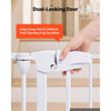 VEVOR Freestanding Dog Gate 32" Tall 4-Panel Foldable Metal Pet Gate White, For Stairs Doorways, Dual-Triangle Support, Sturdy Metal Construction, Freestanding or Wall Mount, Flexible Shapes, Easy Fit