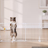 VEVOR Freestanding Dog Gate 32" Tall 4-Panel Foldable Metal Pet Gate White, For Stairs Doorways, Dual-Triangle Support, Sturdy Metal Construction, Freestanding or Wall Mount, Flexible Shapes, Easy Fit