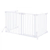 VEVOR Freestanding Dog Gate 32" Tall 4-Panel Foldable Metal Pet Gate White, For Stairs Doorways, Dual-Triangle Support, Sturdy Metal Construction, Freestanding or Wall Mount, Flexible Shapes, Easy Fit