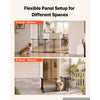 VEVOR Freestanding Dog Gate 24" Tall 4-Panel Foldable Metal Pet Gate Black, For Stairs Doorways, Dual-Triangle Support, Sturdy Metal Construction, Freestanding or Wall Mount, Flexible Shapes, Easy Fit