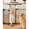 VEVOR Freestanding Dog Gate 24" Tall 4-Panel Foldable Metal Pet Gate Black, For Stairs Doorways, Dual-Triangle Support, Sturdy Metal Construction, Freestanding or Wall Mount, Flexible Shapes, Easy Fit