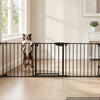 VEVOR Freestanding Dog Gate 24" Tall 4-Panel Foldable Metal Pet Gate Black, For Stairs Doorways, Dual-Triangle Support, Sturdy Metal Construction, Freestanding or Wall Mount, Flexible Shapes, Easy Fit
