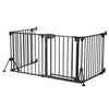 VEVOR Freestanding Dog Gate 24" Tall 4-Panel Foldable Metal Pet Gate Black, For Stairs Doorways, Dual-Triangle Support, Sturdy Metal Construction, Freestanding or Wall Mount, Flexible Shapes, Easy Fit
