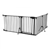 VEVOR Freestanding Dog Gate 24" Tall 4-Panel Foldable Metal Pet Gate Black, For Stairs Doorways, Dual-Triangle Support, Sturdy Metal Construction, Freestanding or Wall Mount, Flexible Shapes, Easy Fit