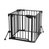 VEVOR Freestanding Dog Gate 24" Tall 4-Panel Foldable Metal Pet Gate Black, For Stairs Doorways, Dual-Triangle Support, Sturdy Metal Construction, Freestanding or Wall Mount, Flexible Shapes, Easy Fit