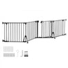 VEVOR Freestanding Dog Gate 24" Tall 4-Panel Foldable Metal Pet Gate Black, For Stairs Doorways, Dual-Triangle Support, Sturdy Metal Construction, Freestanding or Wall Mount, Flexible Shapes, Easy Fit