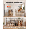 VEVOR Freestanding Dog Gate 30" Tall 4-Panel Foldable Metal Pet Gate Black, For Stairs Doorways, Dual-Triangle Support, Sturdy Metal Construction, Freestanding or Wall Mount, Flexible Shapes, Easy Fit