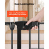 VEVOR Freestanding Dog Gate 30" Tall 4-Panel Foldable Metal Pet Gate Black, For Stairs Doorways, Dual-Triangle Support, Sturdy Metal Construction, Freestanding or Wall Mount, Flexible Shapes, Easy Fit