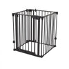 VEVOR Freestanding Dog Gate 30" Tall 4-Panel Foldable Metal Pet Gate Black, For Stairs Doorways, Dual-Triangle Support, Sturdy Metal Construction, Freestanding or Wall Mount, Flexible Shapes, Easy Fit