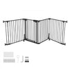 VEVOR Freestanding Dog Gate 30" Tall 4-Panel Foldable Metal Pet Gate Black, For Stairs Doorways, Dual-Triangle Support, Sturdy Metal Construction, Freestanding or Wall Mount, Flexible Shapes, Easy Fit