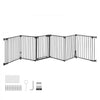 VEVOR Freestanding Dog Gate 30" Tall 6-Panel Foldable Metal Pet Gate Black, For Stairs Doorways, Dual-Triangle Support, Sturdy Metal Construction, Freestanding or Wall Mount, Flexible Shapes, Easy Fit