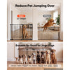 VEVOR Freestanding Dog Gate 32" Tall 4-Panel Foldable Metal Pet Gate Black, For Stairs Doorways, Dual-Triangle Support, Sturdy Metal Construction, Freestanding or Wall Mount, Flexible Shapes, Easy Fit