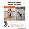 VEVOR Freestanding Dog Gate 32" Tall 6-Panel Foldable Metal Pet Gate Black, For Stairs Doorways, Dual-Triangle Support, Sturdy Metal Construction, Freestanding or Wall Mount, Flexible Shapes, Easy Fit