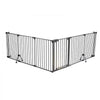 VEVOR Freestanding Dog Gate 32" Tall 6-Panel Foldable Metal Pet Gate Black, For Stairs Doorways, Dual-Triangle Support, Sturdy Metal Construction, Freestanding or Wall Mount, Flexible Shapes, Easy Fit