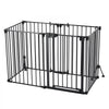 VEVOR Freestanding Dog Gate 32" Tall 6-Panel Foldable Metal Pet Gate Black, For Stairs Doorways, Dual-Triangle Support, Sturdy Metal Construction, Freestanding or Wall Mount, Flexible Shapes, Easy Fit