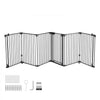 VEVOR Freestanding Dog Gate 32" Tall 6-Panel Foldable Metal Pet Gate Black, For Stairs Doorways, Dual-Triangle Support, Sturdy Metal Construction, Freestanding or Wall Mount, Flexible Shapes, Easy Fit