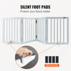 VEVOR Freestanding Pet Barrier, 24" Height x 80.3" Width, 4-Panel Folding Dog Gate for Various Openings, Expandable and Quiet Foot-Supported Indoor Dog Fence, White