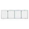 VEVOR Free Standing Dog Gate, 32" H x 96.5" W Freestanding Pet Gate, 4 Panels Foldable Dog Gate for Wide and Narrow Passageways, Expandable Dog Barrier with Silent Foot Support for Indoor, White