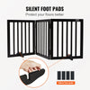 VEVOR Free Standing Dog Gate, 24" H x 60" W Freestanding Pet Gate, 3 Panels Foldable Dog Gate for Wide and Narrow Passageways, Expandable Dog Barrier with Silent Foot Support for Indoor, Brown