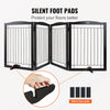 VEVOR Free Standing Dog Gate, 32" H x 96.5" W Freestanding Pet Gate, 4 Panels Foldable Dog Gate for Wide and Narrow Passageways, Expandable Dog Barrier with Silent Foot Support for Indoor, Brown